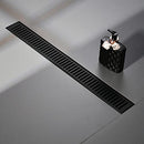 Linear Shower Drain 24 Inch Rectangular Capsule Pattern Grate Removable Mat - Brand New
