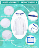 UNITTYPE 6 SETS 18 PCS WHITE KIDS LAB COATS BULK CHILDREN R X-SMALL YOUTH - Brand New