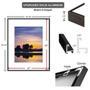 Dalustar 16x20 Aluminum Photo Frame, Display 11x14 Photo with Ivory Mat, 1-Pack - Like New