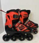 DIKASHI INLINE SKATES, ADJUSTABLE ALL WHEELS LIGHTED UP - SIZE: XL - RED BLACK - Like New