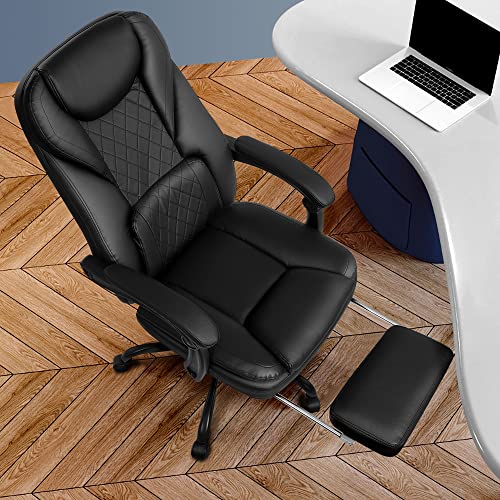 GUESSKY EXECUTIVE OFFICE CHAIR BIG AND TALL OFFICE CHAIR WITH FOOT REST - BLACK - Like New