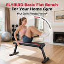 FLYBIRD 600LBS HEAVY DUTY FLAT WEIGHT BENCH, FOLDABLE BENCH PRESS - BLACK/RED - Like New