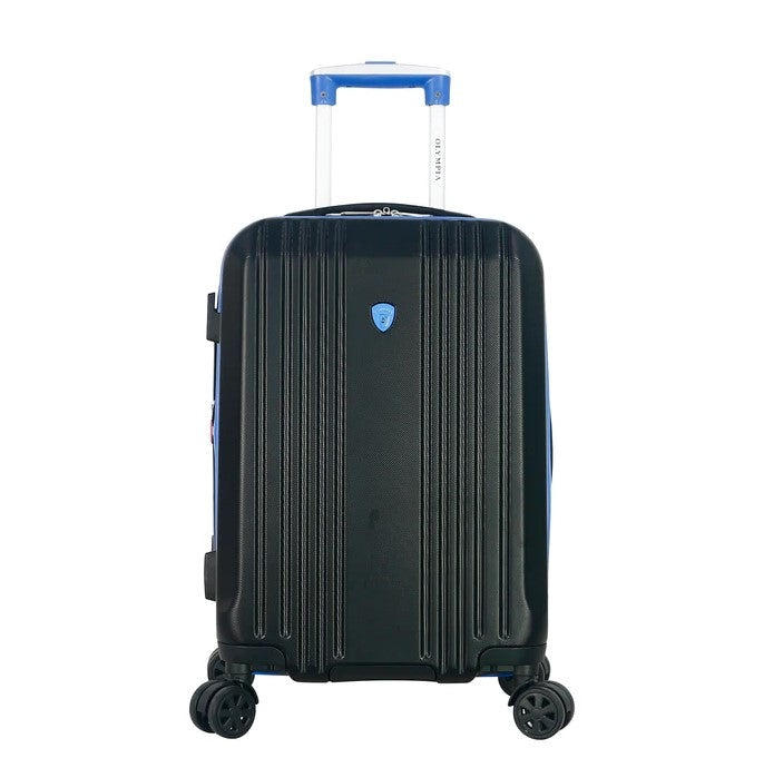 Olympia USA Apache II 3-Piece Expandable Spinner Luggage Set - BLACK/BLUE Like New