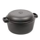 Commercial Chef 2-in-1 5-Qt. Dutch Oven 10.25-Inch Skillet Lid Cast Iron Black - Like New