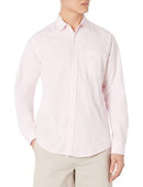 AMAZON ESSENTIALS MEN LONG-SLEEVE CASUAL POPLIN SHIRT - SIZE: MEN XXL - PINK - Brand New