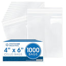 Spartan Industrial - 4"X6" (1000 Count) Crystal Clear Resealable Cello Bags - Brand New