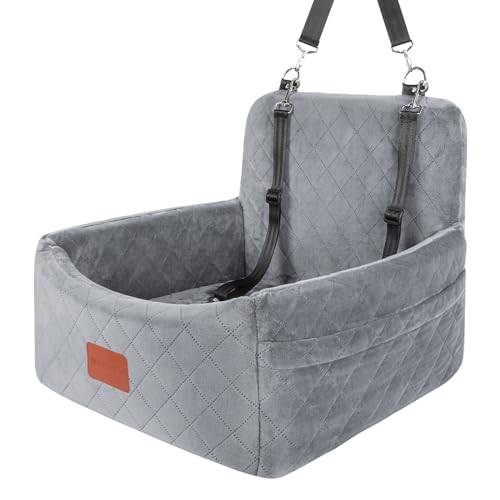 WOOAIDAGG DOG CAR SEAT UNDER 30LBS COMFY & SAFE TRAVEL BED WASHABLE COVER - GRAY - Like New