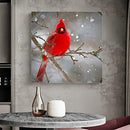 Red Cardinal Bird Giclee Artwork Framed Prints Fall Season 8x8inch - Brand New