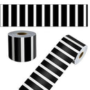 CARSON DELLOSA 65' BLACK AND WHITE STRIPES ROLLED STRAIGHT BULLETIN 1 ROLL - Brand New