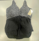 CARIBBEAN SAND WOMENS ONE PIECE SWIMSUIT - SIZE: WOMEN 24W - BLACK/WHITE - Like New