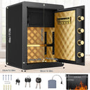 Tiskgg 2.3 Cu ft Fireproof Safe Box Fireproof Bag Electronic G-450 - Black/Gold - Like New