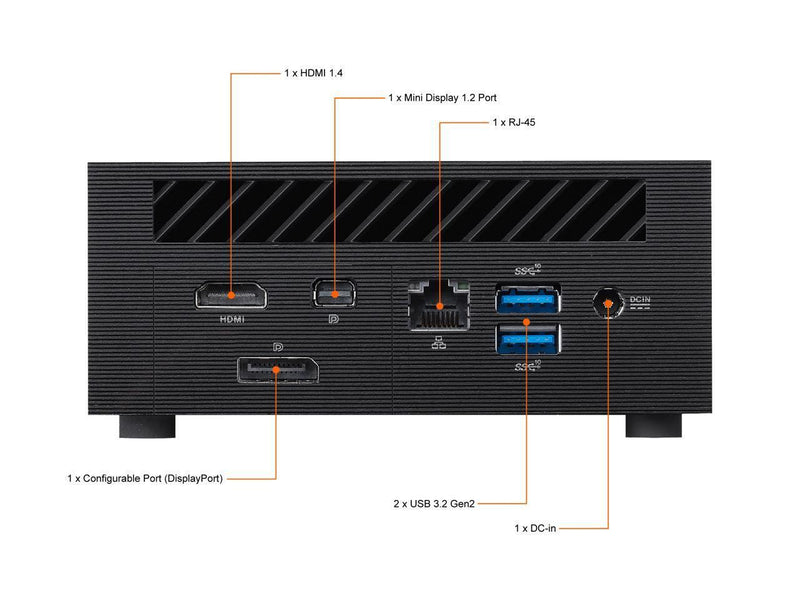 ASUS PN63-S1-BB5000XFD-NL Black Mini PC