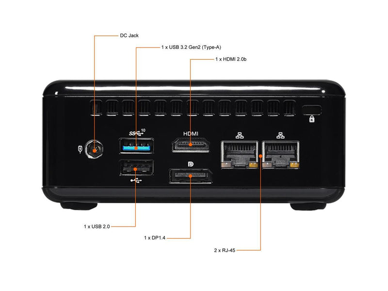 ASRock Industrial NUC BOX-J6412 Black Mini / Booksize Barebone System