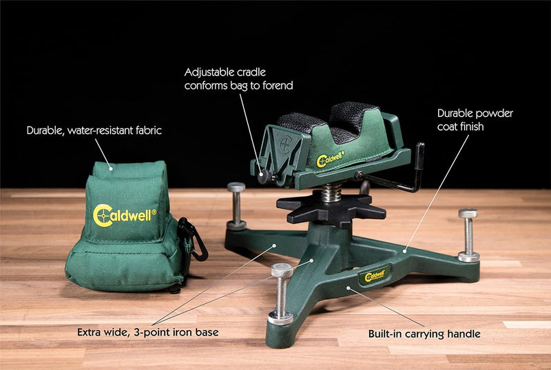 Caldwell The Rock Dlx Shooting Rest And Rear Bag Combo 383640 - GREEN - Like New