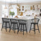LUE BONA BLACK 24-IN H COUNTER HEIGHT WOOD BAR STOOL 2 - PACK BLACK 20.9'' W - Like New