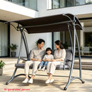 ZSHIYUIO PATIO SWING WITH ADJUSTABLE CANOPY & THICKENED CUSHIONS, GRAY - Like New