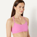 AMAZON ESSENTIALS WOMEN'S ACTIVE Y-TO-BUTTERY LIGHT SUPPORT - M - FLAMINGO PINK - Brand New