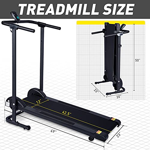 KOTIA MANUAL TREADMILL - SMALL FOLDABLE TREADMILL GHN213 - BLACK - Like New