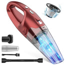 FUOAYOC HANDHELD VACUUM CORDLESS,CAR CORDLESS RECHARGEABLE 6KPA LIGHT - RED - Like New