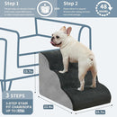 BOMOVA DOG STAIRS TO BED 3 STEP NON-SLIP PET STAIRS FOR HIGH BED & COUCH - GRAY - Like New