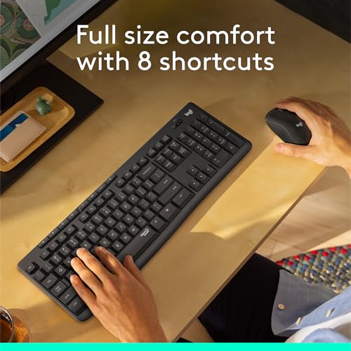LOGITECH WIRELESS MOUSE KEYBOARD COMBO SILENTTOUCH OPTICAL TRACKING - BLACK - Brand New