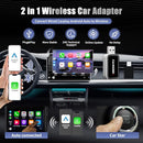 BVICNG 2 IN 1 WIRELESS CARPLAY ADAPTER & ANDROID AUTO WIRELESS 5.0 - BLACK - Like New