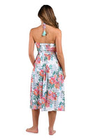 LA BLANCA WOMENS MIDI DRESS SWIMSUIT COVER UP, SIZE XL, WHITE//RIVIERA RESORT - Brand New
