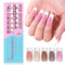 YILAMO PRESS ON NAILS LONG FRENCH TIP COFFIN SQUARE FIVE COLORS 300PCS - BROWN - Like New