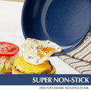 KOCH SYSTEME CS Stainless Steel Frying Pan Lid, Blue Ceramic Coating - Blue - Like New