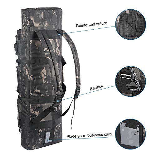 GENERICS GUN BAGS DOUBLE GUN CASE TACTICAL RIFLE BAG MAGAZINE POUCH 38" -CAMO - Like New