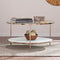 Southern Enterprises Risa Cocktail Table Round CK0430 - White/Metallic Gold Like New