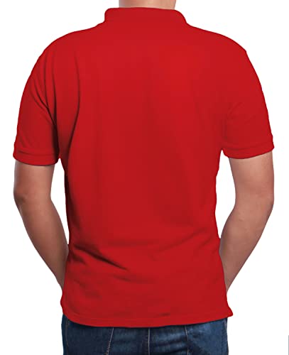 GALAXY BY HARVIC MENS POLO PIQUE SHIRT SCHOOL UNIFORMS SIZE MEN'S S RED - Brand New