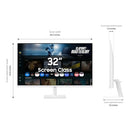 SAMSUNG 32” SMART MONITOR M7 4K UHD DISPLAY M70F LS32FM703UNXZA - WHITE - Like New