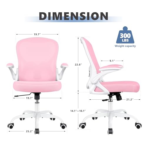 WINRISE OFFICE CHAIR DESK ERGONOMIC MESH COMPUTER HOME OFFICE - PINK - Like New