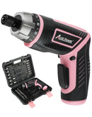 AVID POWER ELECTRIC CORDLESS SCREWDRIVER SET RECHARGEABLE 4V 44PCS - PINK - Like New