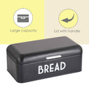 HOME BASICS - STAINLESS STEEL BREAD BOX FOR KITCHEN COUNTERTOP, LARGE - BLACK Like New