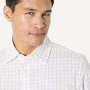 AEM20230F23 AMAZON ESSENTIALS MEN SLEEVE WRINKLE STRETCH LAVENDER WHITE SIZE L - Brand New