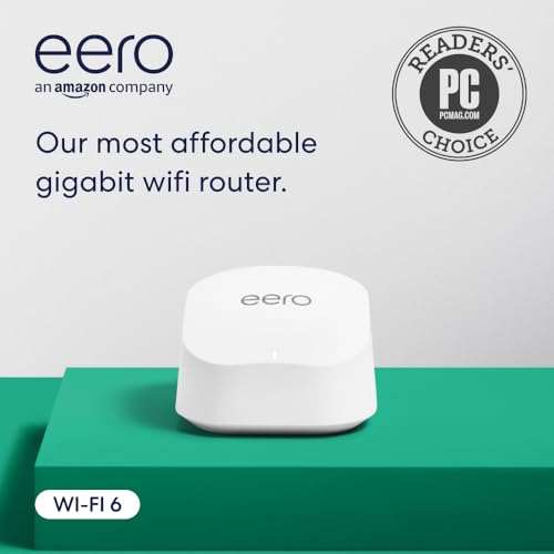 EERO AMAZON EERO 6+ MESH WIFI ROUTER SUPPORTS INTERNET PLANS UP TO 1 PACK WHITE - Like New