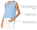 AMAZON ESSENTIALS WOMEN'S SLEEVELESS WOVEN SHIRT - MEDIUM - FRENCH BLUE - Like New