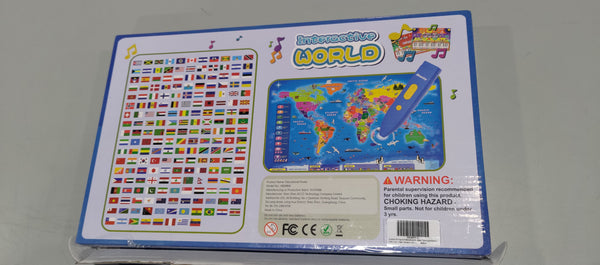 QIAOJOY BILINGUAL INTERACTIVE KIDS TALKING WORLD MAP POSTER FOR KIDS LEARNING - Like New