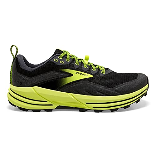 BROOKS MEN'S, CASCADIA 16 TRAIL RUNNING SHOE, SIZE 8 US, 7 UK - BLACK/EBONY - Like New