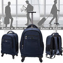 Racini Nylon Rolling Backpack Water-Resistant Traveling Wheeled Bag - Navy - Brand New