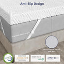 ZIBROGES MEMORY FOAM MATTRESS TOPPER 3" GEL MATTRESS PAD PRESSURE RELIEF WHITE - Brand New