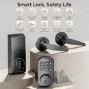 VCHOO KEYLESS ENTRY DOOR LOCK DEADBOLT HANDLE SET SL01-A - BLACK - Like New