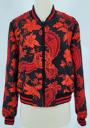 ALICE + OLIVIA LONNIE BOMBER JACKET - SIZE: WOMEN S - RED/BLACK - Brand New