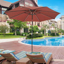 APLUSCHOICE 10FT SOLAR POWER LED PATIO UMBRELLA MARKET PARASOL CAFE - TERRA RED - Like New