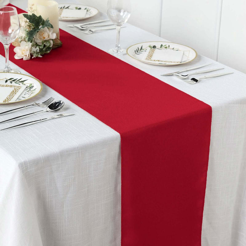 POLYESTER TABLE RUNNER 12"X108" WRINKLE-RESISTANT & DURABLE TABLE DECOR - WINE - Like New