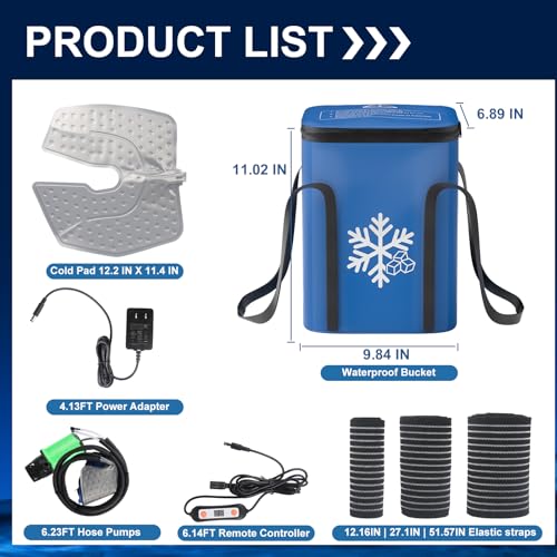 TREWF ICE MACHINE FOR KNEE AFTER SURGERY,19QT, QUIET COLD THERAPY MACHINE - BLUE - Like New