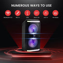 PYLE PORTABLE BLUETOOTH PA SPEAKER 600W RECHARGEABLE LED LIGHTS KARAOKE - BLACK - Like New