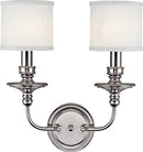 Capital Lighting 1232PN-451 Wall Sconce White Fabric Shades Polished Nickel - Brand New